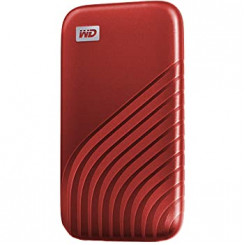 WD My Passport SSD WDBAGF0010BRD - Solid state drive - encrypted - 1 TB - external (portable) - USB 3.2 Gen 2 (USB-C connector) - 256-bit AES - red